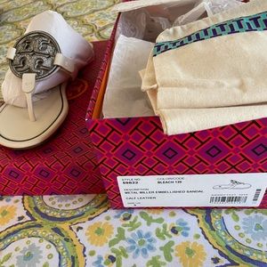 Tory Burch Metal Embellished Miller NIB Bleach